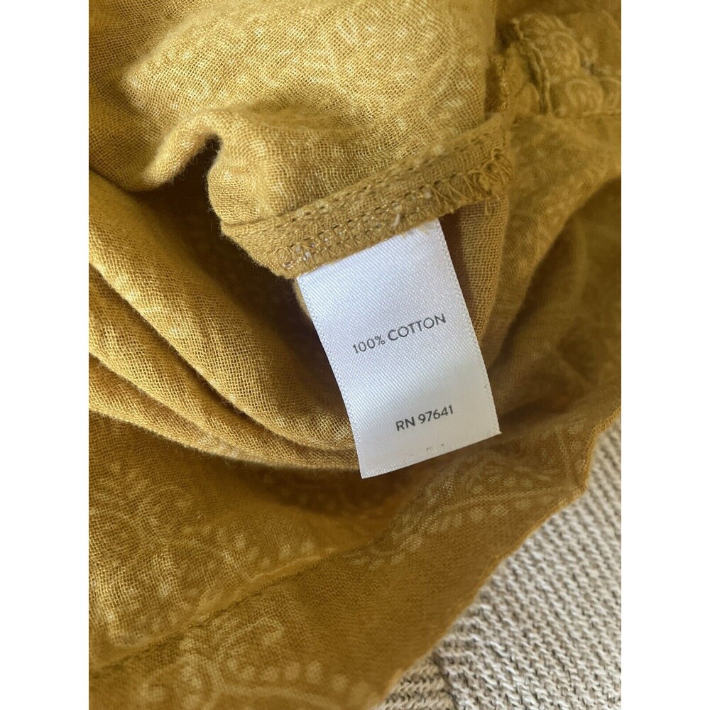 Pure J. Jill Petite Small Relaxed 100% Cotton Top Yellow Boho Chic Western Soft - Picture 7 of 8